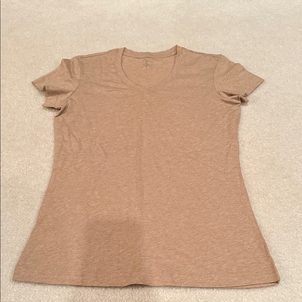 Lady Foot Locker Classic V Neck Tan Women's Top 100% Cotton